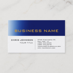 White Blue Contemporary Professional Business Card