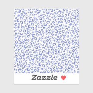White Blue Glitter Leopard Animal Print