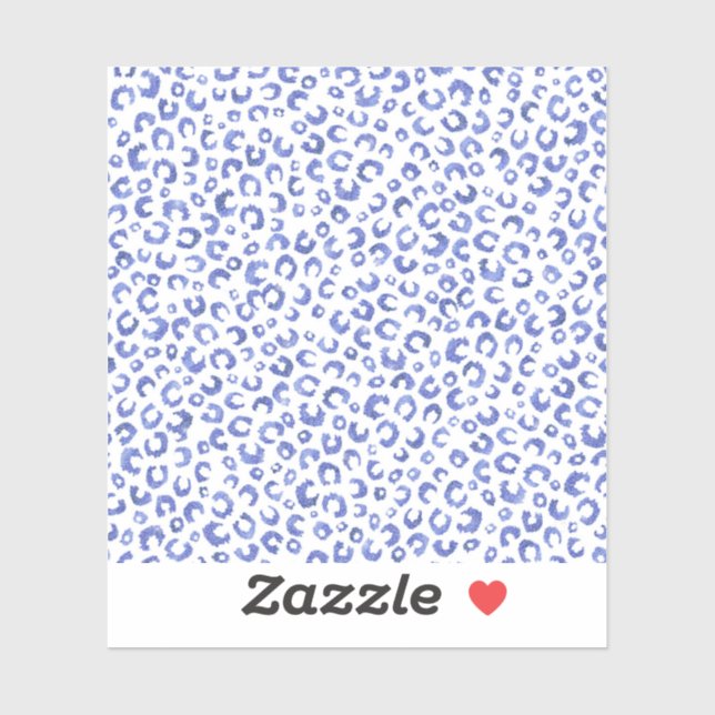 White Blue Glitter Leopard Animal Print (Sheet)