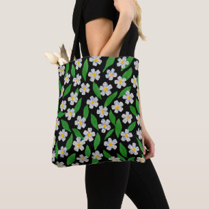 White Blue Green Wildflowers Tote Bag
