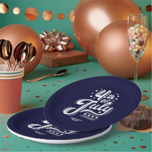 White &Blue independence Day BBQ Party Paper Plate