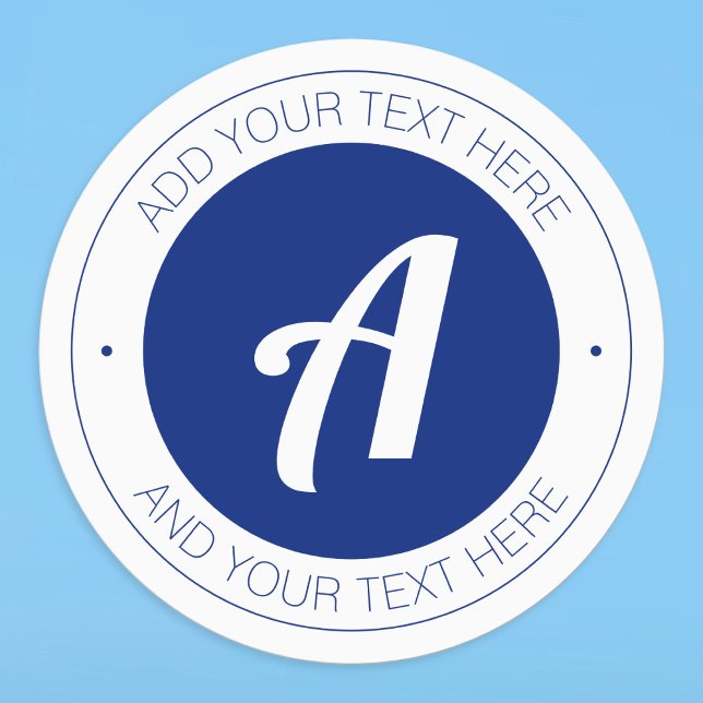 White & Blue Monogram or Add logo Waterproof (Creator Uploaded)