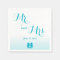 White Blue Mr. and Mrs. Seahorse Wedding Napkins