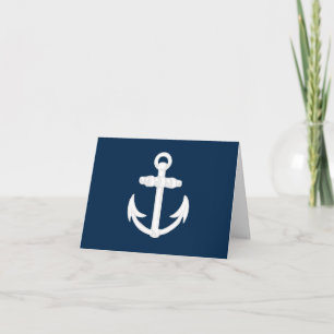 White/Blue Nautical Anchor Symbol Card