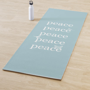 White Blue Peace inspirational quote birds   Yoga Mat