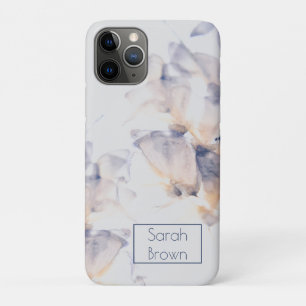 WHITE & BLUE PETALS FLORAL iPhone 11 PRO CASE