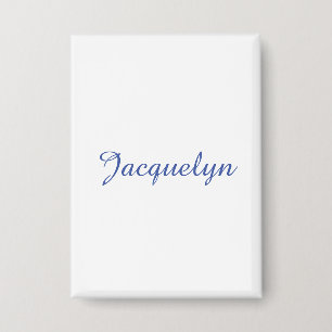 White Blue Plain Elegant Modern Calligraphy Name