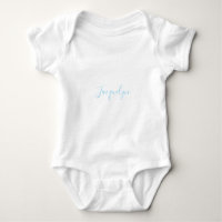 White Blue Plain Elegant Modern Calligraphy Name