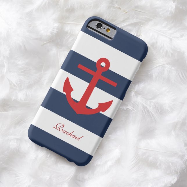 White Blue & Red Anchors Aweigh Case-Mate iPhone Case (In Situ)