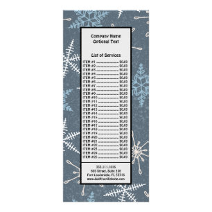 White Blue Stars Snowflakes Starry Sky Winter Rack Card