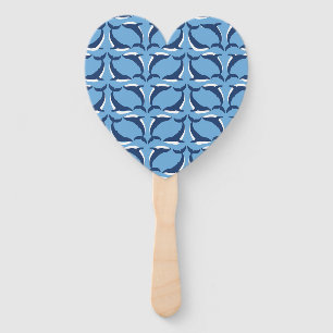 White Blue Whales Yin Yang Sea Animal Ocean Marine Hand Fan