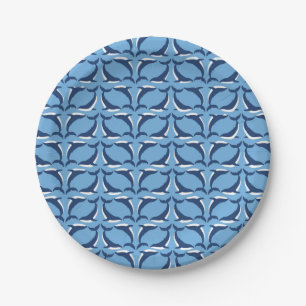 White Blue Whales Yin Yang Sea Animal Ocean Marine Paper Plate