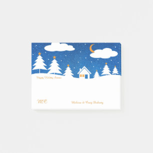 White Blue Winter Christmas Time Post-it Notes