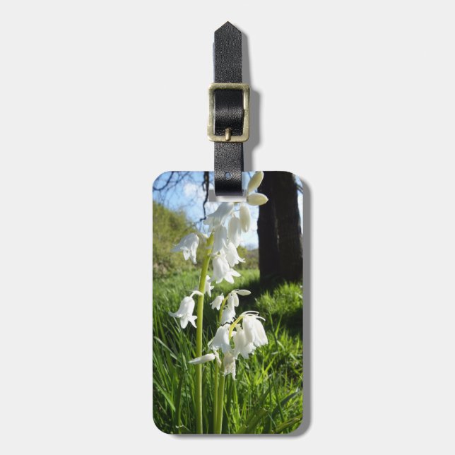 White Bluebells Luggage Tag (Front Vertical)