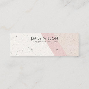 White Blush Ceramic Glitter Stud Earring Display  Mini Business Card