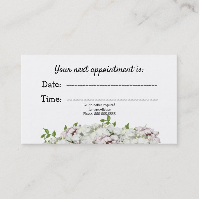 White Blush Floral Medical Appointment (Front)