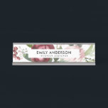 WHITE BLUSH PINK BURGUNDY PROTEA FLORAL WATERCOLOR DESK NAME PLATE<br><div class="desc">If you need any further customisation please feel free to message me on yellowfebstudio@gmail.com</div>