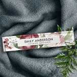 WHITE BLUSH PINK BURGUNDY PROTEA FLORAL WATERCOLOR NAMEPLATE<br><div class="desc">If you need any further customisation please feel free to message me on yellowfebstudio@gmail.com</div>