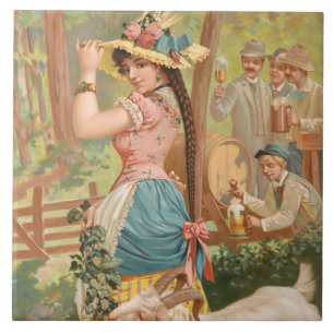 White Bock (1889) by Henry Jerome Schile Ceramic Tile
