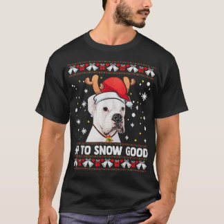 White Boer Dog Santa Ugly Christmas Sweater Funny 