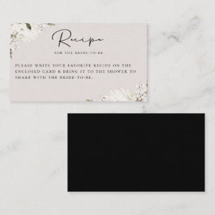 White Bohemian Floral Recipe Enclosure Card