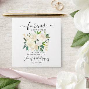 White Boho Floral Seed Packet Memorial Funeral Envelope