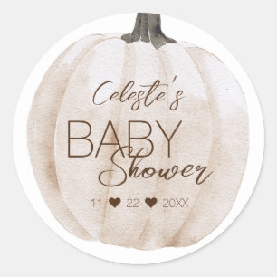 White Boho Pumpkin Baby Shower Envelope Seal