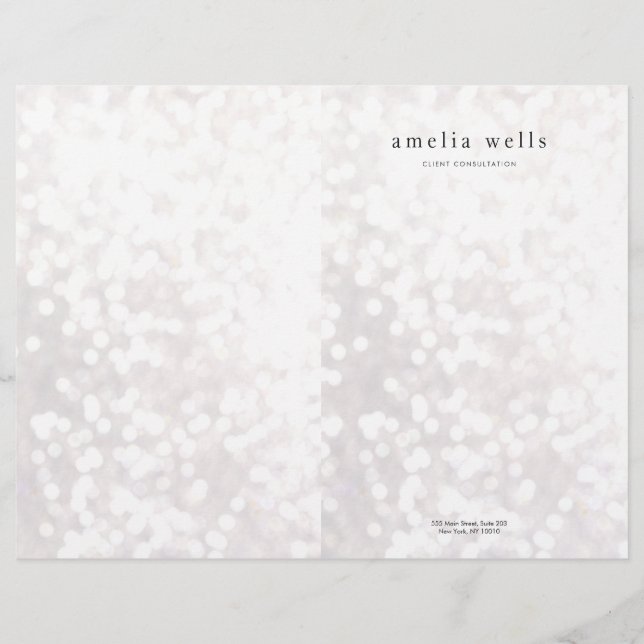 White Bokeh Bi-fold Leaflet Custom Letterhead (Front)