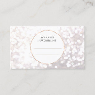 White Bokeh Gold Sequin Hair Salon Appointment Card