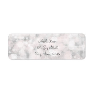 White Bokeh Light Elegant Glam Invitation Return Address Label