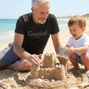 White Bold Minimal Grandad Established  T-Shirt