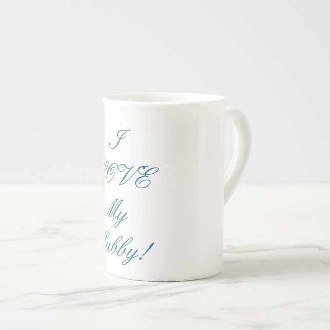 White, Bone China Mug (Front Right)