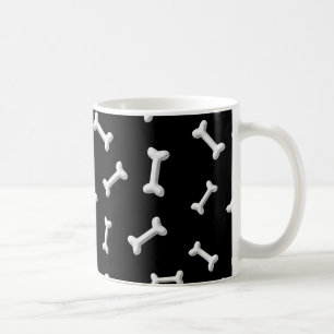 White Bones On Black Background Custom Coffee Mug