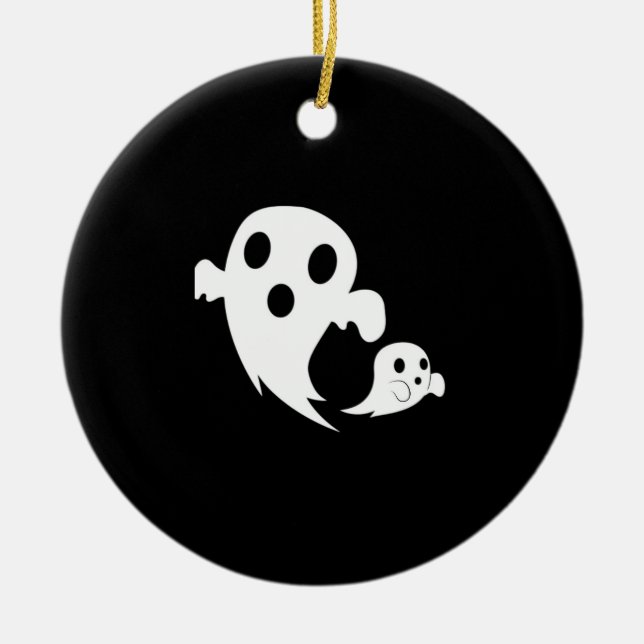 White Boo  Ceramic Ornament (Front)