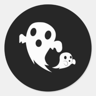 White Boo Classic Round Sticker