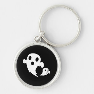 White Boo  Key Ring