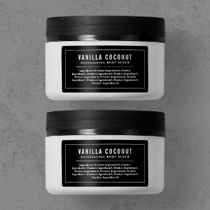 White Border & Lines Editable Colour Ingredients Label