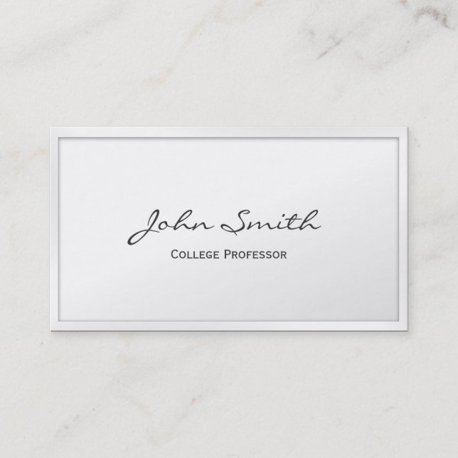 White Border Professor Business Card (Front)