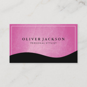 White Border Stylist Pink Texture black wave Business Card