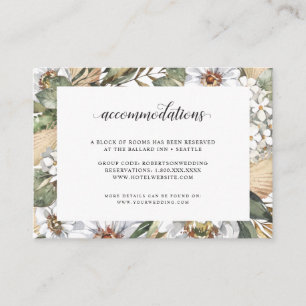 White Botanical Bohemian Accommodations Enclosure Card