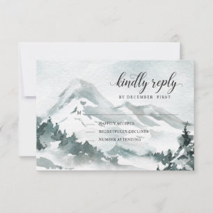 White Botanical Kindly Reply RSVP Card