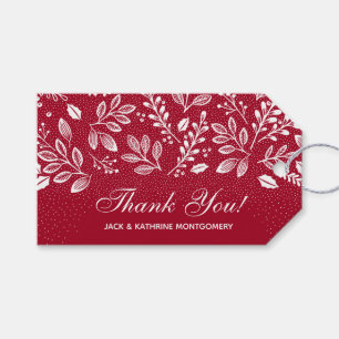 White Botanicals Cranberry Thank You Gift Tags