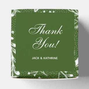 White Botanicals Green Thank You Favour Box