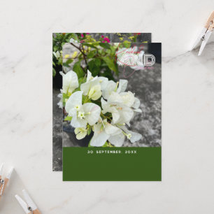 white bougainvillea or paperflower white as snow invitation