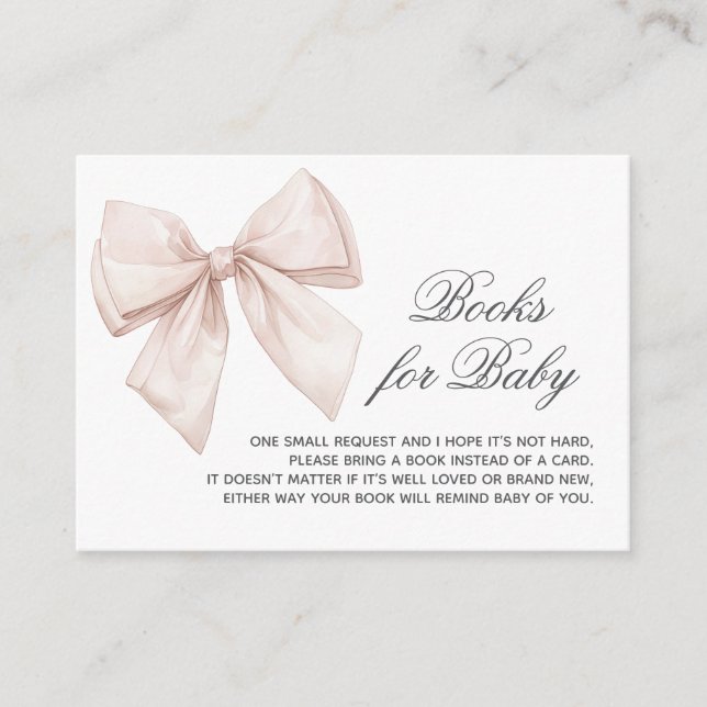 White Bow Book for Baby Enclosure Card (Front)