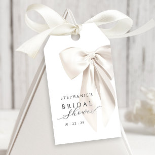 White Bow Bridal Shower Gift Tags