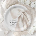 White Bow Bridal Shower Paper Plate<br><div class="desc">White Bow Bridal Shower Paper Plates</div>