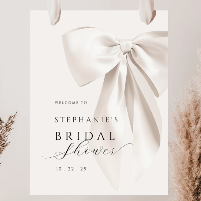 White Bow Bridal Shower Poster (Creator Uploaded)
