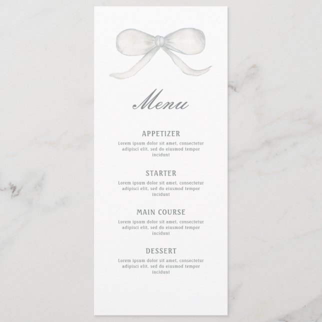 White Bow Classic Menu (Front)