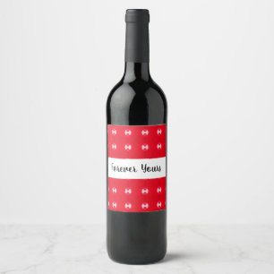 White bow design/Red Wine Label